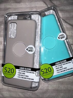 Samsung Galaxy S20 Liquid Silicone Case 2-Pack - Gray & Teal